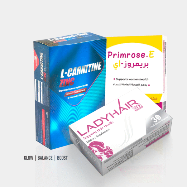 Glow. Energize. Strengthen. (Lady Hair + Primerose-E + L-Carnitine)